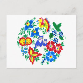 ブルーキャッツ、フォークアート ポストカード