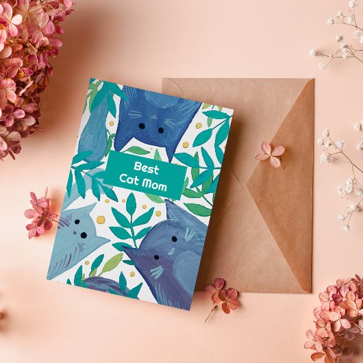 ブルーキャッツ&ブランチ最高のキャットマムホリデーカード シーズンカード