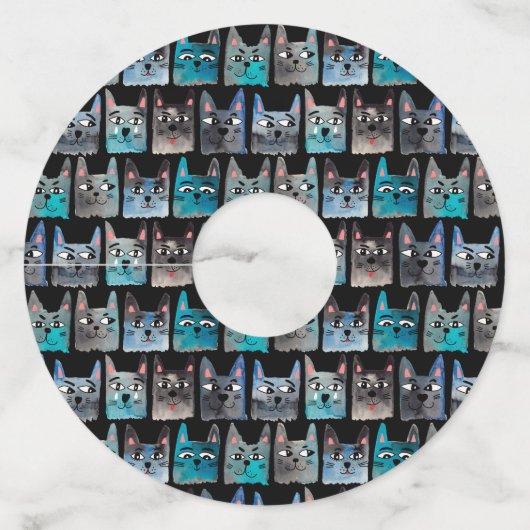 ブルーキャッツ ワイングラスタグ (正面)