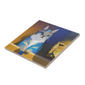 ブルーキャットゴールデンサンシャインイラストレーション タイル (側面)