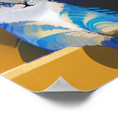 ブルーキャットゴールデンサンシャインイラストレーション ポスター (角)