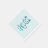 ブルーキャットバースデーパーティカスタムーとカラーズkitten スタンダードカクテルナプキン (角)