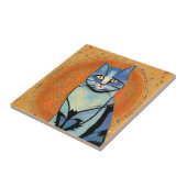 ブルーキャットモロッコモザイク抽象芸術アートゴールデンサン タイル (側面)