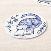 ブルーキャットリーダー紙コースター ラウンドペーパーコースター (アングル)