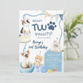 ブルーキャットレディトゥパーティー 2歳の誕生日招待状 招待状 (スタンド正面)