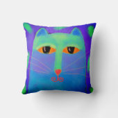 ブルーキャット抽象芸術アート クッション (裏面)