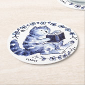 ブルーキャット読紙コースター ラウンドペーパーコースター (アングル)