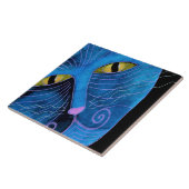 ブルーキャット顔抽象芸術ズ タイル (側面)