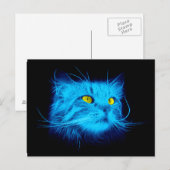 ブルーキャット顔 ポストカード (正面/裏面)