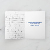 ブルーキャップ付きゴールデントリーバー卒業 カード (内部)