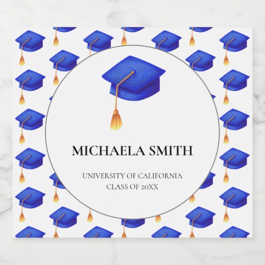 ブルーキャップ王室のの卒業 スパークリングワインラベル (シングルラベル)