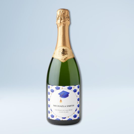 ブルーキャップ王室のの卒業 スパークリングワインラベル