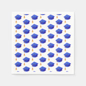 ブルーキャップ王室のパターン卒業ナプキン スタンダードカクテルナプキン (正面)