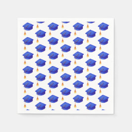 ブルーキャップ王室のパターン卒業ナプキン スタンダードカクテルナプキン