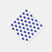 ブルーキャップ王室のパターン卒業ナプキン スタンダードカクテルナプキン (角)