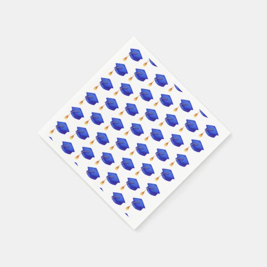 ブルーキャップ王室のパターン卒業ナプキン スタンダードカクテルナプキン (角)