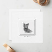 ブルーキャッロシアのチモダンフラットノートカード ノートカード (正面/裏面インサイチュ)