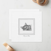 ブルーキャッロシアのトコンテンポラリースケッチ ノートカード (正面/裏面インサイチュ)