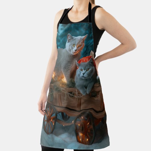 ブルーキャッロシアのトスノースイクリスマスデコール エプロン (インサイチュ)