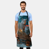 ブルーキャッロシアのトスノースイクリスマスデコール エプロン (着用した状態)