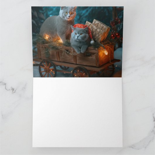 ブルーキャッロシアのトスノースイクリスマスデコール カード (内部)