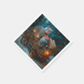 ブルーキャッロシアのトスノースイクリスマスデコール スタンダードカクテルナプキン (角)