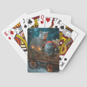 ブルーキャッロシアのトスノースイクリスマスデコール トランプ (裏面)