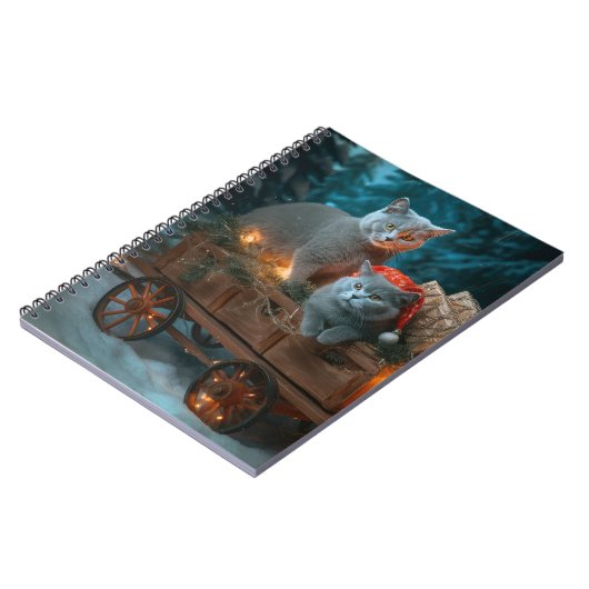 ブルーキャッロシアのトスノースイクリスマスデコール ノートブック (左側)