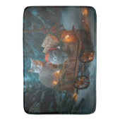 ブルーキャッロシアのトスノースイクリスマスデコール バスマット (正面縦)