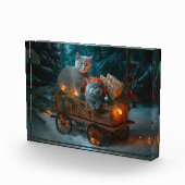 ブルーキャッロシアのトスノースイクリスマスデコール フォトブロック (右)