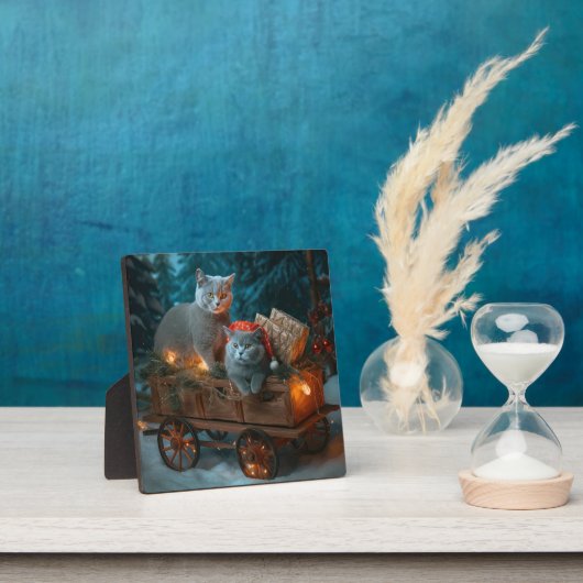 ブルーキャッロシアのトスノースイクリスマスデコール フォトプラーク (インサイチュ)