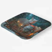 ブルーキャッロシアのトスノースイクリスマスデコール ペーパープレート (傾斜あり)