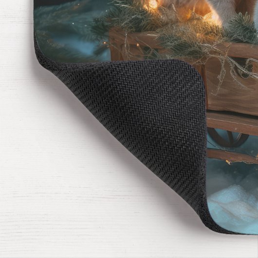 ブルーキャッロシアのトスノースイクリスマスデコール マウスパッド (コーナー)