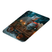 ブルーキャッロシアのトスノースイクリスマスデコール マグネット (左側)