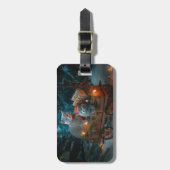 ブルーキャッロシアのトスノースイクリスマスデコール ラゲッジタグ (正面縦)