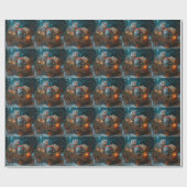 ブルーキャッロシアのトスノースイクリスマスデコール ラッピングペーパー (フラット)