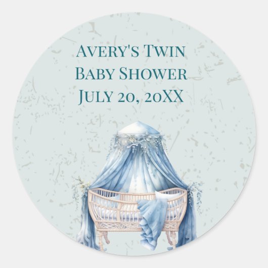 ブルーキャノピー男の赤ちゃんベッド ラウンドシール (正面)