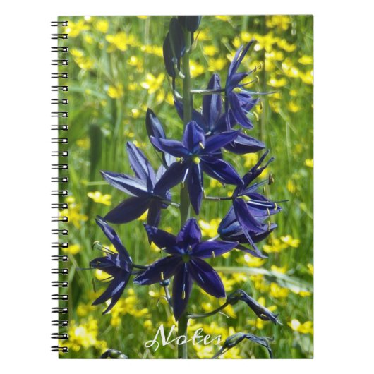 ブルーキャマとイエローワイルドフラワーのフローラ ノートブック (正面)