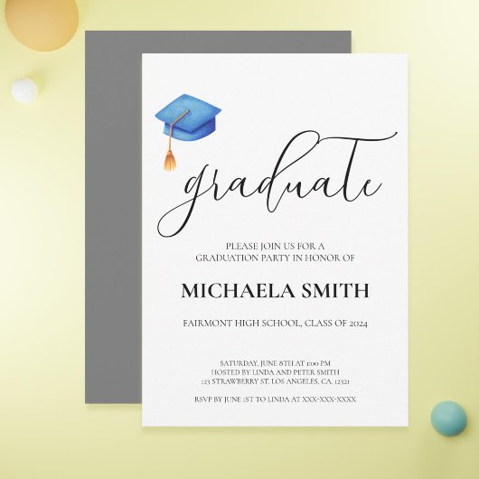 ブルーキャモダンップ高校卒業パーティー 招待状