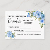 ブルーキャンディゲームのバイリンガルシャワーカードの数 プレイスカード (正面)