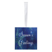 ブルーキャンドルクリスマス キューブオーナメント (右)