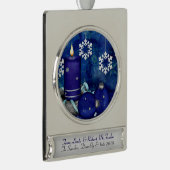 ブルーキャンドルクリスマス シルバープレートバナーオーナメント (右)