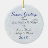 ブルーキャンドルクリスマス セラミックオーナメント (裏面)