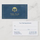 ブルーキャンバスゴールデンフレーム、ハンズマッサージセラピー 予約カード (正面/裏面)