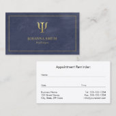 ブルーキャンバスゴールデンフレーム、心理学者Psiシンボル 予約カード (正面/裏面)