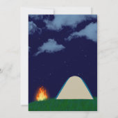 ブルーキャンプアウト誕生日パーティーの招待状 招待状 (裏面)