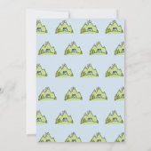 ブルーキャンプアウト誕生日パーティーを早く待つことができる 招待状 (裏面)