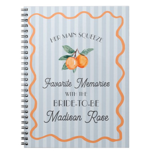 ブルーキューティー メインスクイーズ お気に入りの思い出 花嫁 ノートブック (正面)