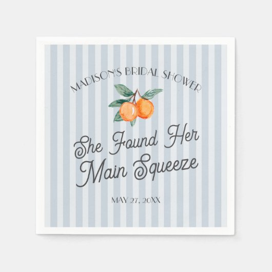 ブルーキューティー メインスクイーズ シトラス ブライダルシャワー スタンダードカクテルナプキン (正面)