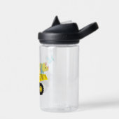 ブルーキュートおもしろいトラクターへ学校DIY NAme ウォーターボトル (左面)